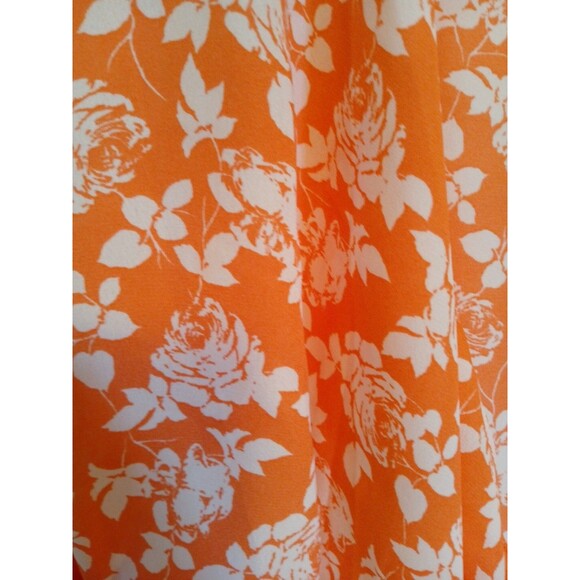 LuLaRoe Monroe Kimono With Fringe Open Waterfall Front - L- Orange/ White Floral - Picture 15 of 16